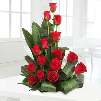 Arrangement Of 15 Red Roses