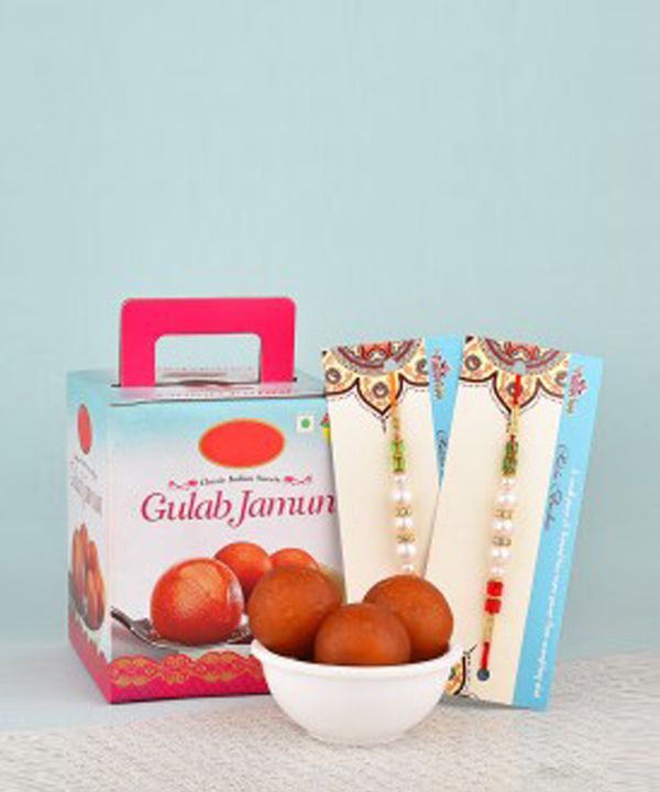 Gulab Jamun & 2 Rakhis (India Only)