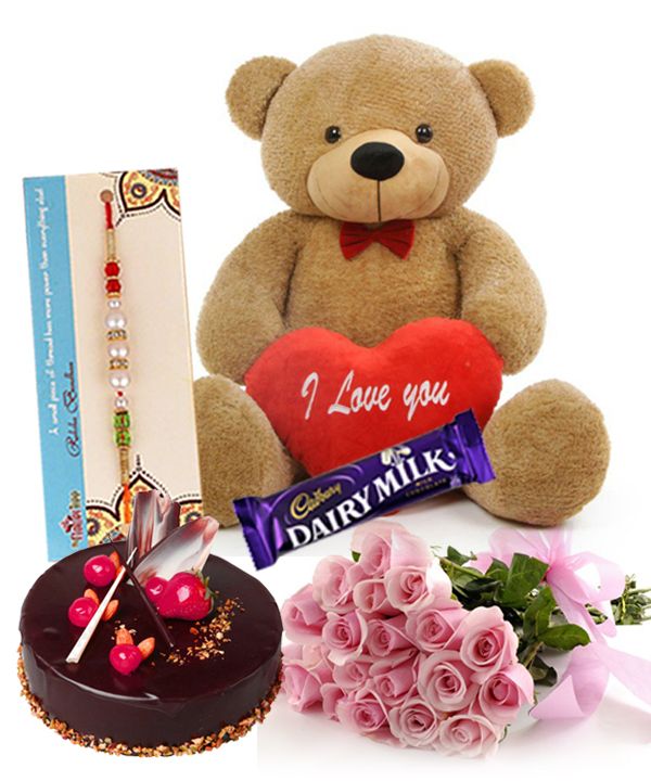 Teddy, Chocolates, Roses, Cake & Rakhi (India Only)